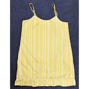 Denise‎ Rae Sleep Dress Yellow White Striped Size Large